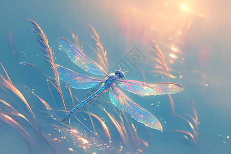 蜻蜓在阳光下背景图片