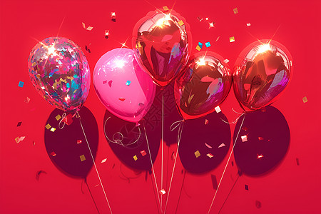 四个闪烁的充气气球图片