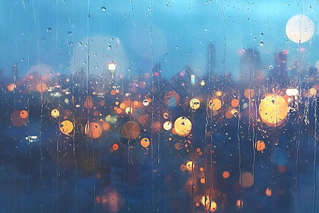 朦胧雨夜城市图片