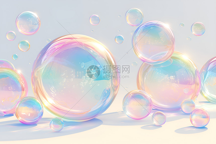 飞舞的彩色泡泡图片