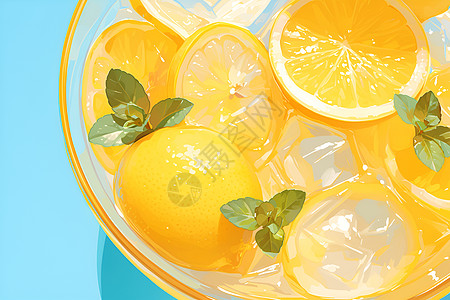 一杯冰镇柠檬水图片
