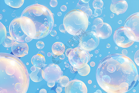 天空中漂浮的气泡图片