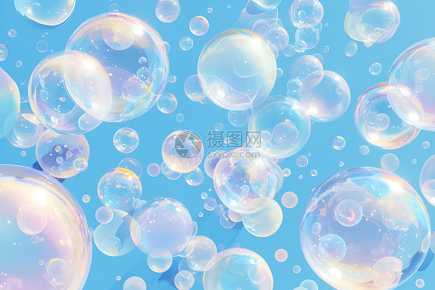 天空中漂浮的气泡图片