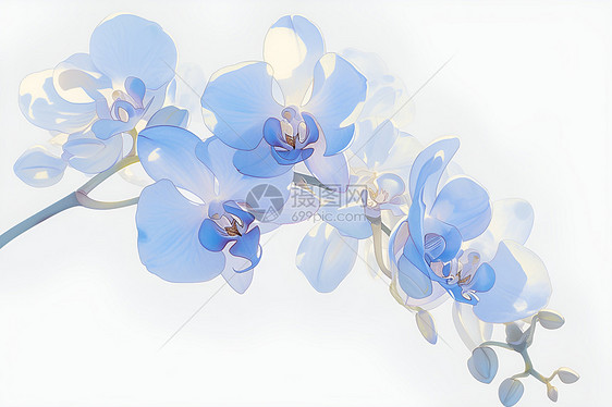 蓝白花瓣间的艺术之美图片