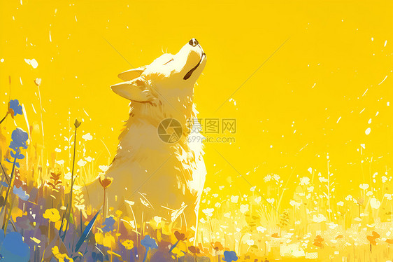 阳光里的小狗图片