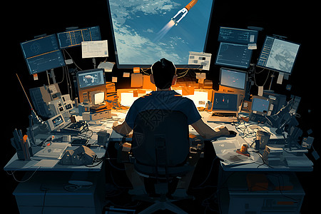 火箭控制中心的工作人员图片
