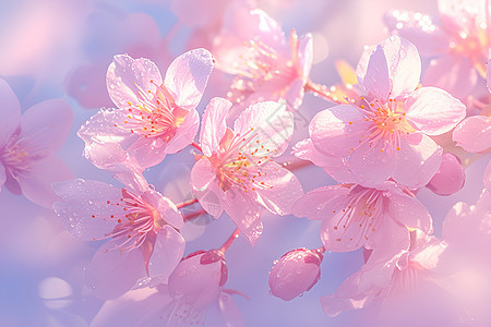 唯美浪漫的粉色花朵图片