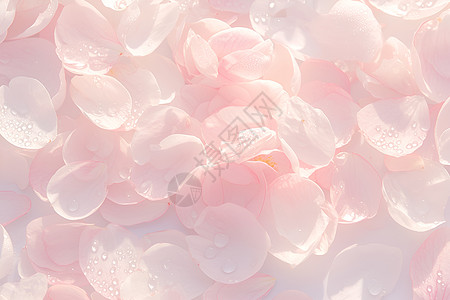 粉色花瓣上的露珠图片