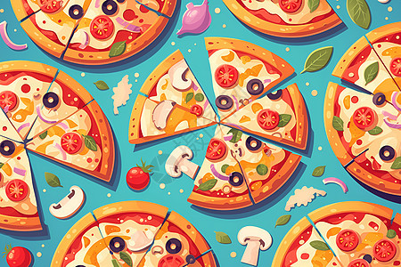 美味多彩的披萨世界图片