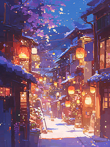 溢彩流金的夜晚街道背景图片