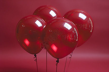 鲜艳的红气球图片