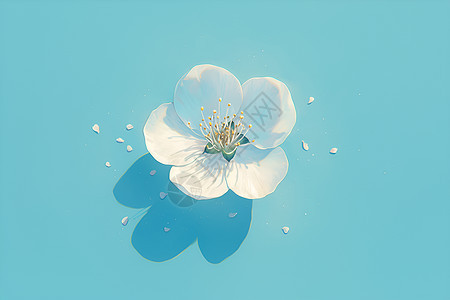 简约背景上的白色花朵图片