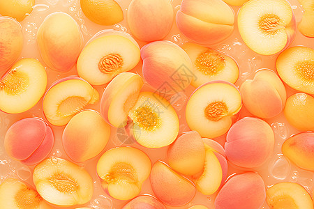 切开的桃子切开的水蜜桃高清图片
