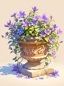 花盆中的美丽花朵图片
