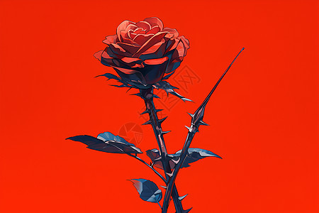 艳红的带刺玫瑰图片