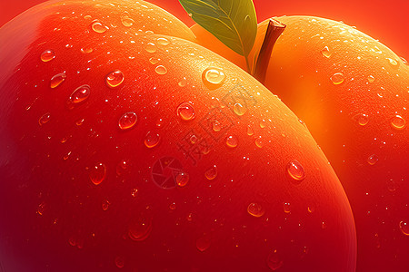 桃子上的水滴图片