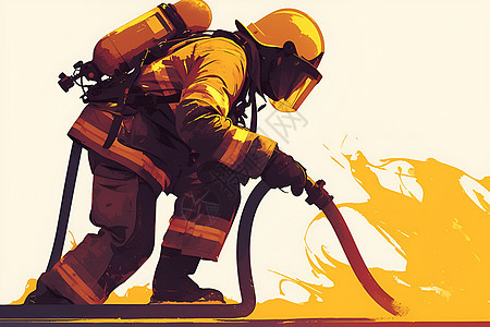 消防员与火焰斗争图片
