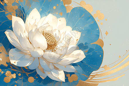 复古中式莲花背景图片