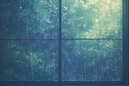 窗上的雨点图片