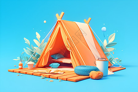 夏日营地帐篷图片