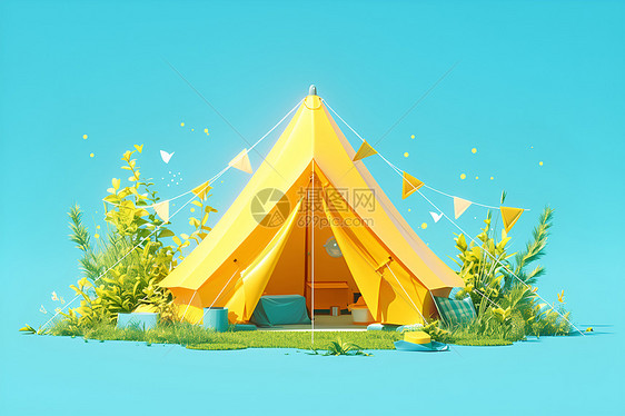 田园小憩的帐篷图片
