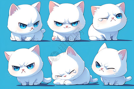 愤怒猫咪的表情包插画图片