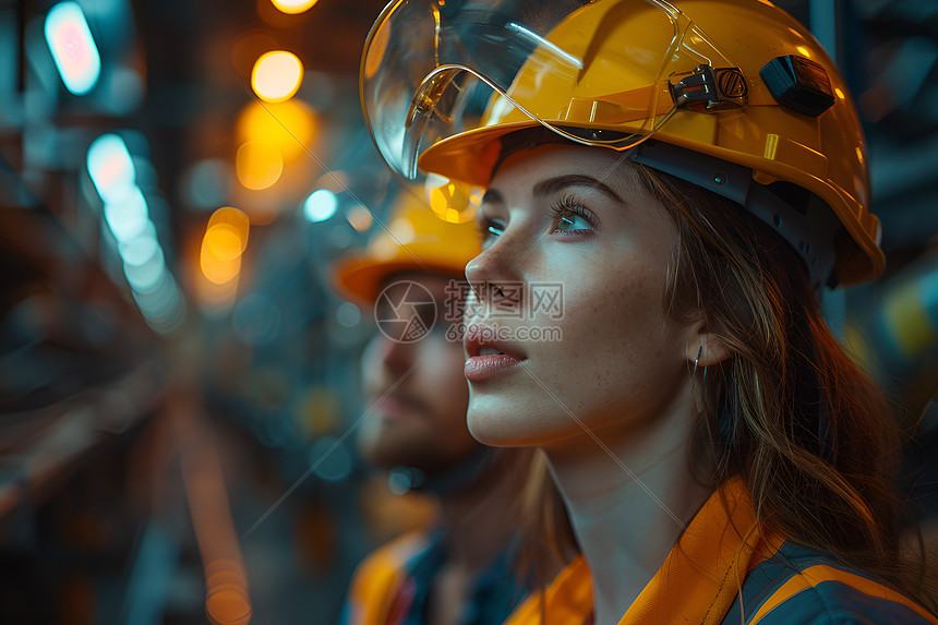 工厂中的女性工程师图片