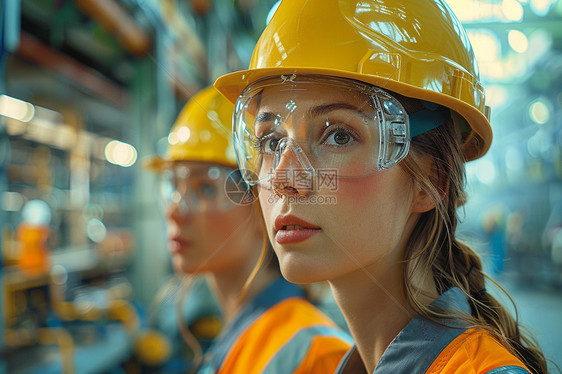 安全工厂环境中的女性工人图片