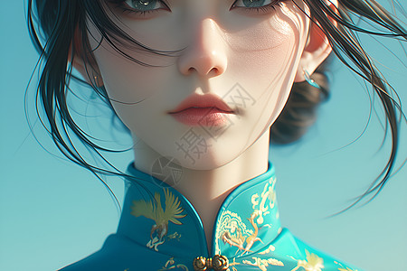 沉鱼落雁的少女插画高清图片