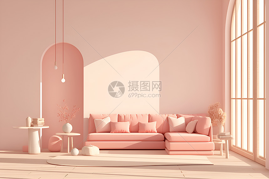 粉色的空间设计图片
