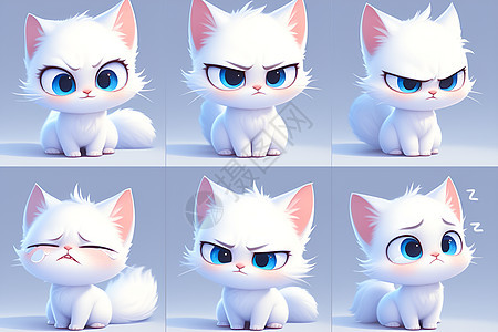 可爱白猫表情包图片