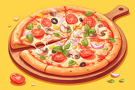 彩色披萨图片