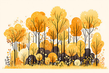 秋日的森林美景图片