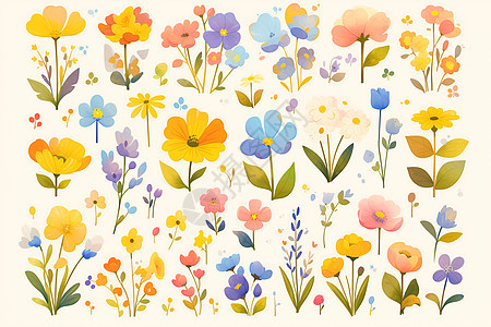 彩色的花卉背景图片
