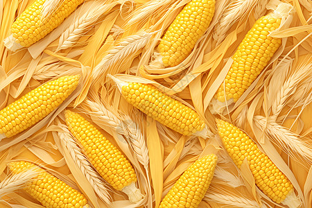 收获的农业玉米高清图片