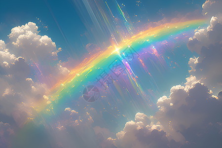 梦幻的彩虹插画图片
