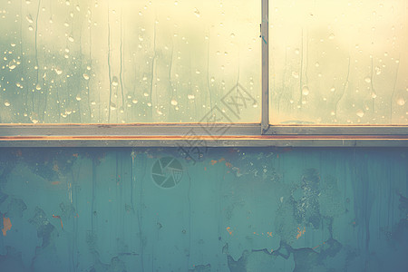 窗户上的雨滴图片