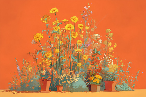 花盆中的植物花卉图片