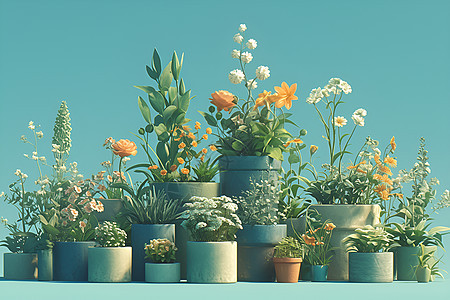花盆中的植被图片