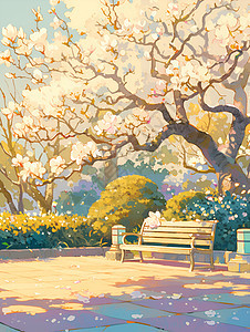 桃花绽放的公园图片