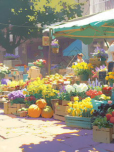 街道的花卉摊位图片