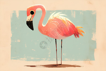 粉红色的火烈鸟图片