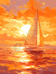 海面上的帆船背景图片