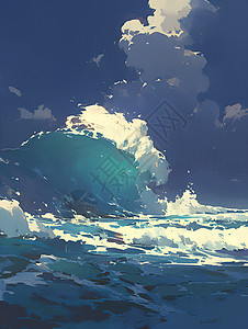 海风里的海浪图片