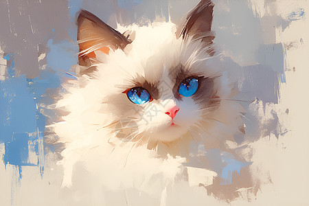 白色猫咪的蓝眼睛图片