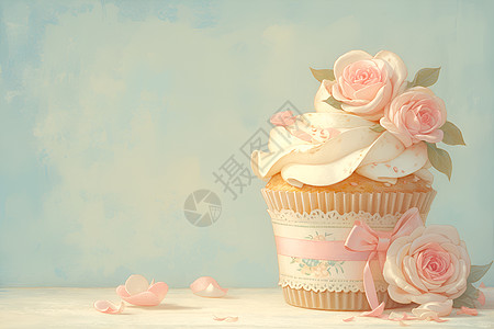 玫瑰花杯子蛋糕图片