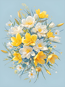 黄白相间的花朵高清图片