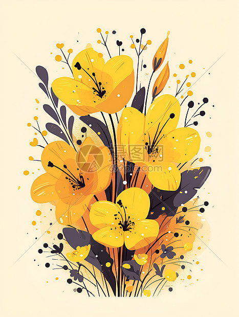 盛开的黄色花束图片