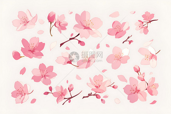 美丽的樱花花瓣图片