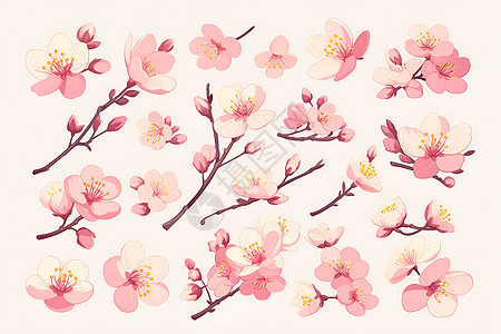 樱花图标系列插画图片